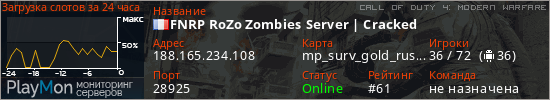 баннер для сервера cod4. FNRP RoZo Zombies Server | Cracked