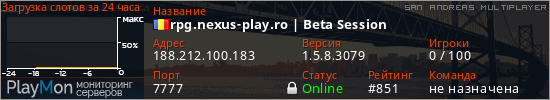 баннер для сервера samp. rpg.nexus-play.ro | Beta Session