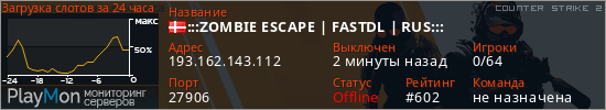 баннер для сервера cs2. :::ZOMBIE ESCAPE | FASTDL | RUS:::