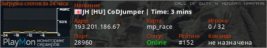 баннер для сервера cod4. JH [HU] CoDJumper | Time: 772 mins