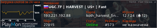 баннер для сервера tf2. UGC.TF | HARVEST | US+ | Fast