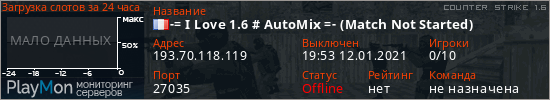 баннер для сервера cs. -= I Love 1.6 # AutoMix =- (Match Not Started)