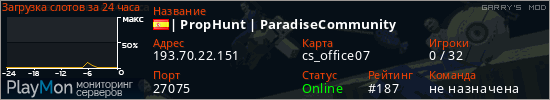 баннер для сервера garrysmod. | PropHunt | ParadiseCommunity