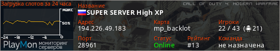 баннер для сервера cod4. SUPER SERVER High XP