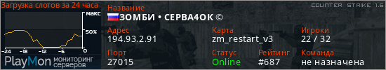 баннер для сервера cs. ЗОМБИ &bull; СЕРВА4ОК &copy;
