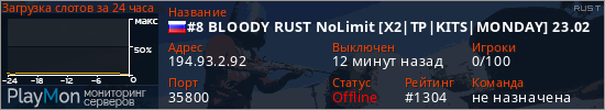 баннер для сервера rust. #8 BLOODY RUST NoLimit [X2|TP|KITS|MONDAY] 23.02 Global Wipe