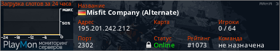 баннер для сервера arma3. Misfit Company (Alternate)