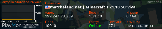 баннер для сервера minecraft. matchaland.net | Minecraft 1.21.10 Survival