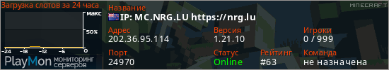 баннер для сервера minecraft. IP: MC.NRG.LU https://nrg.lu
