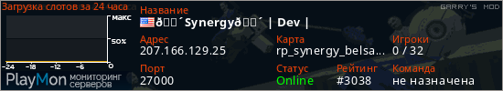 баннер для сервера garrysmod. 🔴Synergy🔴 | Dev |