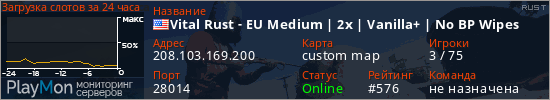 баннер для сервера rust. Vital Rust - EU Medium | 2x | Vanilla+ | No BP Wipes