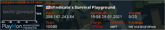 баннер для сервера minecraft. sYndicate's Survival Playground