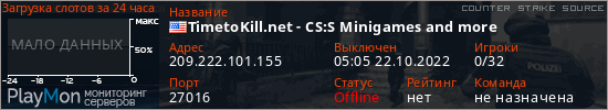 баннер для сервера css. TimetoKill.net - CS:S Minigames and more