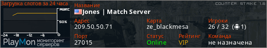 баннер для сервера cs. Jones | Match Server