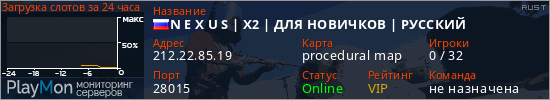баннер для сервера rust. N E X U S | X2 | ДЛЯ НОВИЧКОВ | РУССКИЙ