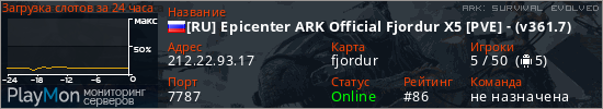 баннер для сервера ark. [RU] Epicenter ARK Official Fjordur X5 [PVE] - (v361.7)