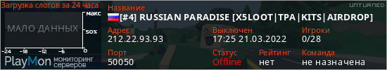 баннер для сервера unturned. [#4] RUSSIAN PARADISE [X5LOOT|TPA|KITS|AIRDROP]