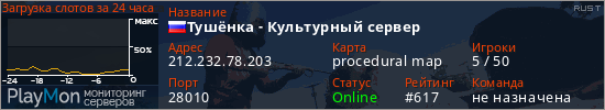 баннер для сервера rust. Тушёнка - Культурный сервер