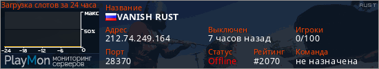 баннер для сервера rust. VANISH RUST