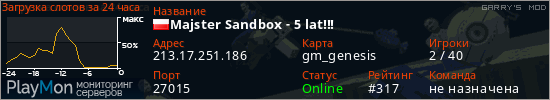 баннер для сервера garrysmod. Majster Sandbox - 5 lat!!!