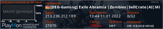 баннер для сервера arma3. [DEG-Gaming] Exile Abramia |Zombies|SellCrate|AI|Missions|More|