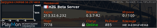 баннер для сервера crmp. HZG Beta Server
