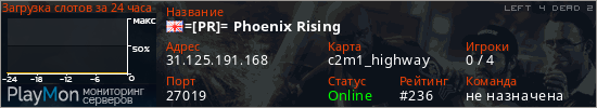баннер для сервера l4d2. =[PR]= Phoenix Rising