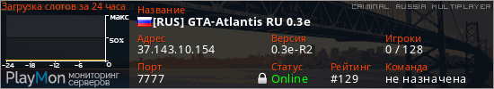 баннер для сервера samp. [RUS] GTA-Atlantis RU 0.3e