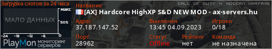 баннер для сервера cod4. [AX] Hardcore HighXP S&D NEW MOD - ax-servers.hu