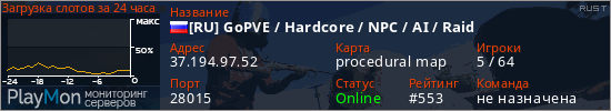 баннер для сервера rust. [RU] GoPVE / Hardcore / NPC / AI / Raid