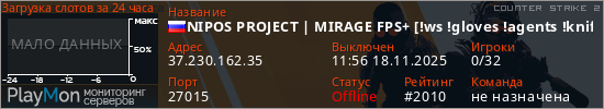 баннер для сервера cs2. NIPOS PROJECT | MIRAGE FPS+ [!ws !gloves !agents !knife]