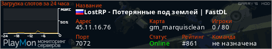баннер для сервера garrysmod. LostRP - Потерянные под землей | FastDL