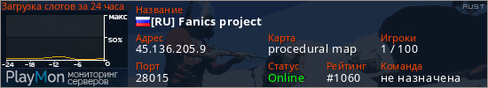 баннер для сервера rust. [RU] Fanics project