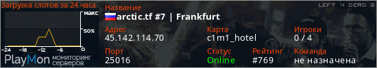 баннер для сервера l4d2. arctic.tf #7 | Frankfurt