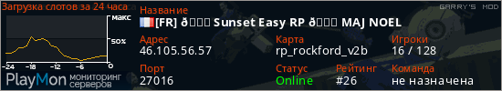 баннер для сервера garrysmod. [FR] 🌅 Sunset Easy RP 🌅 MAJ NOEL