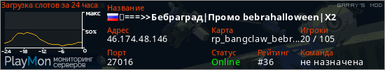 баннер для сервера garrysmod. ⚡===>>Бебраград|Промо bebrahalloween|X2
