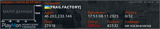 баннер для сервера cs. [FRAG.FACTORY]