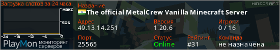 баннер для сервера minecraft. The official MetalCrew Vanilla Minecraft Server