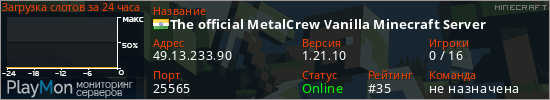 баннер для сервера minecraft. The official MetalCrew Vanilla Minecraft Server