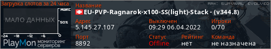 баннер для сервера ark. EU-PVP-Ragnarok-x100-SS(light)-Stack - (v344.8)