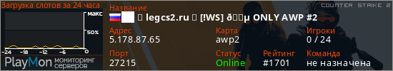 баннер для сервера cs2. ██ ★ legcs2.ru ★ [!WS] 🔵 ONLY AWP #2