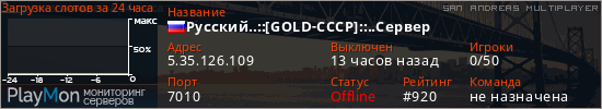баннер для сервера samp. Русский..::[GOLD-CCCP]::..Сервер