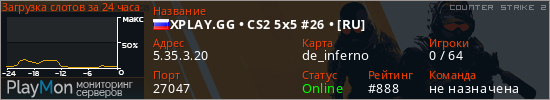 баннер для сервера cs2. XPLAY.GG &bull; CS2 5x5 #26 &bull; [RU]