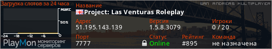 баннер для сервера samp. Project: Las Venturas Roleplay