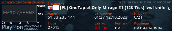 баннер для сервера csgo. ██ [PL] OneTap.pl Only Mirage #1 [128 Tick] !ws !knife !gloves