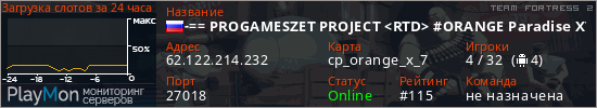 баннер для сервера tf2. -== PROGAMESZET PROJECT <RTD> #ORANGE Paradise X7 24/7 ==-