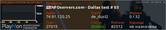 баннер для сервера cs2. NFOservers.com - Dallas test # 03
