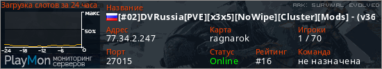 баннер для сервера ark. [#02]DVRussia[PVE][x3x5][NoWipe][Cluster][Mods] - (v361.4)