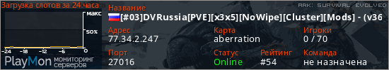 баннер для сервера ark. [#03]DVRussia[PVE][x3x5][NoWipe][Cluster][Mods] - (v361.4)