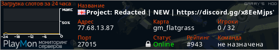 баннер для сервера garrysmod. Project: Redacted | NEW | https://discord.gg/x8EeMjpsYb